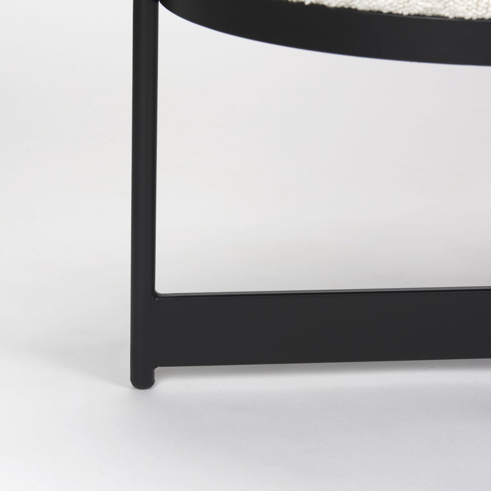Mercana - Amelia Bench with Black Metal in Cream