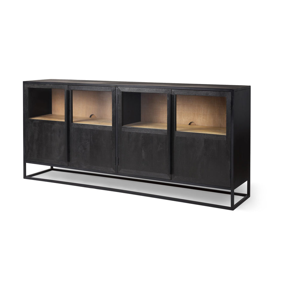 Mercana Sloan Sideboard - Black, Wood/Metal