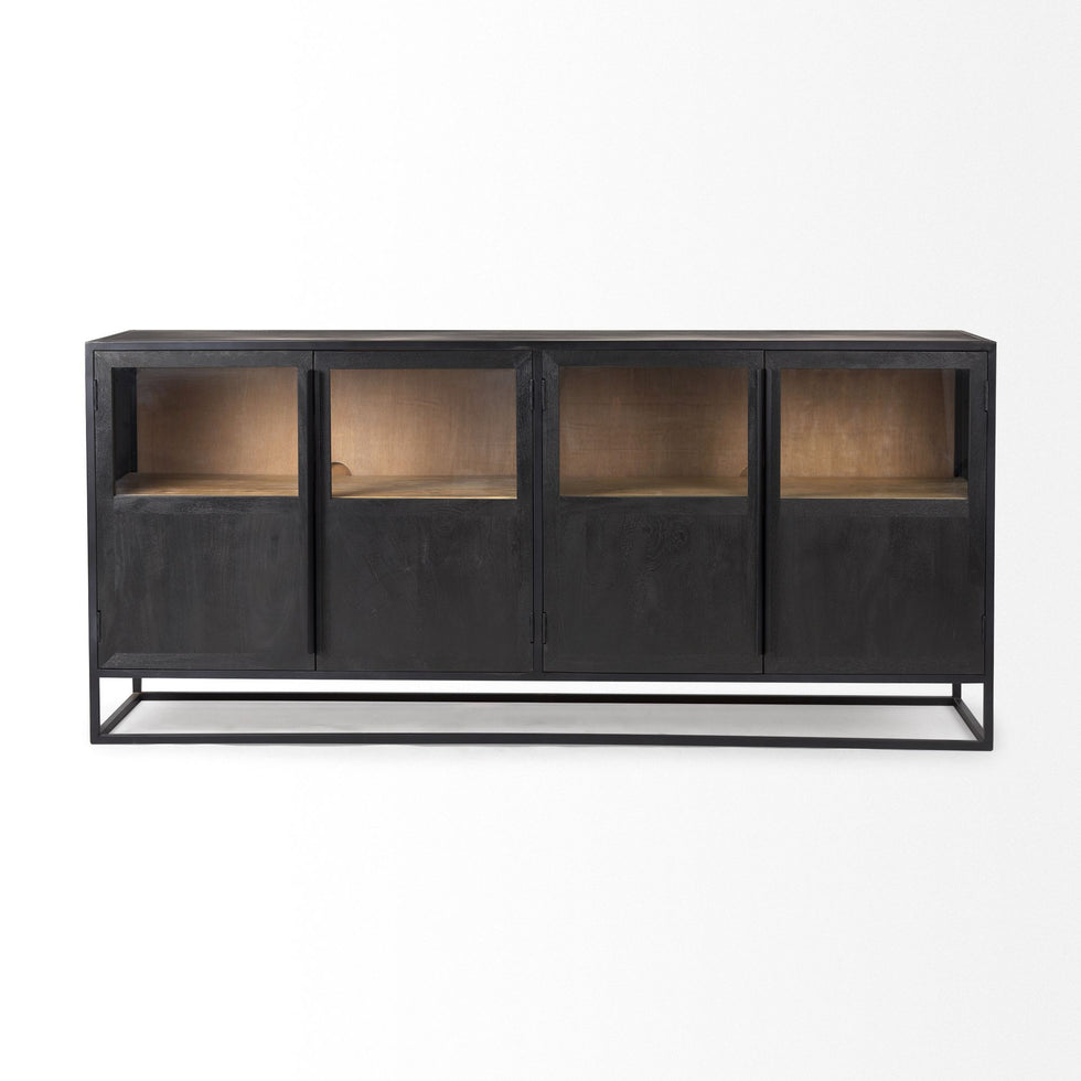 Mercana Sloan Sideboard - Black, Wood/Metal
