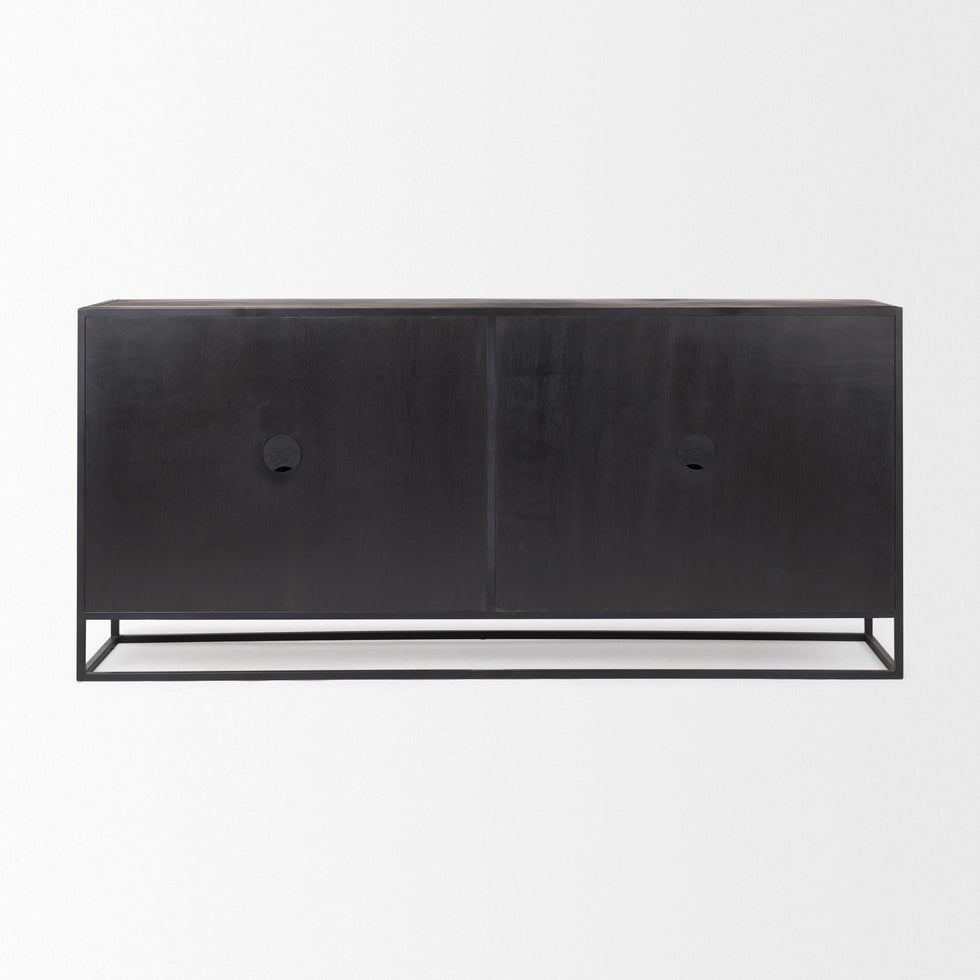 Mercana Sloan Sideboard - Black, Wood/Metal