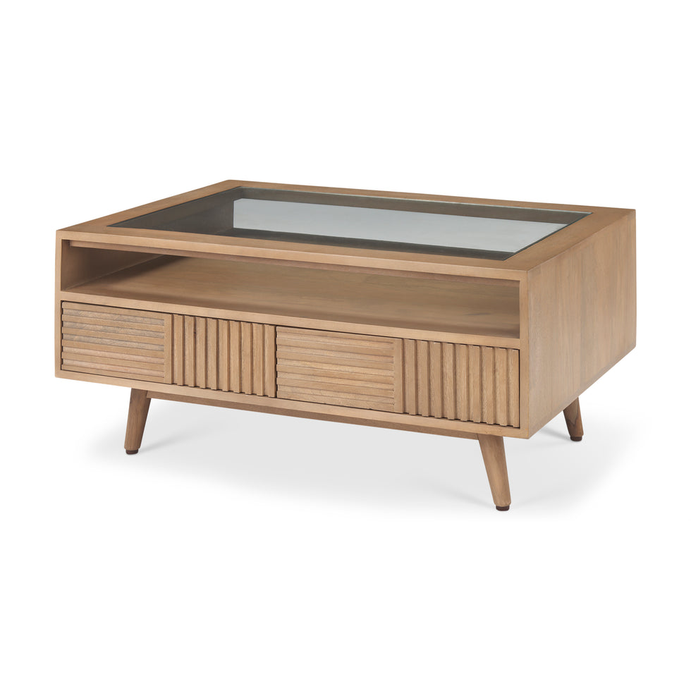 Mercana - Sable Coffee Table in Brown, Solid Wood
