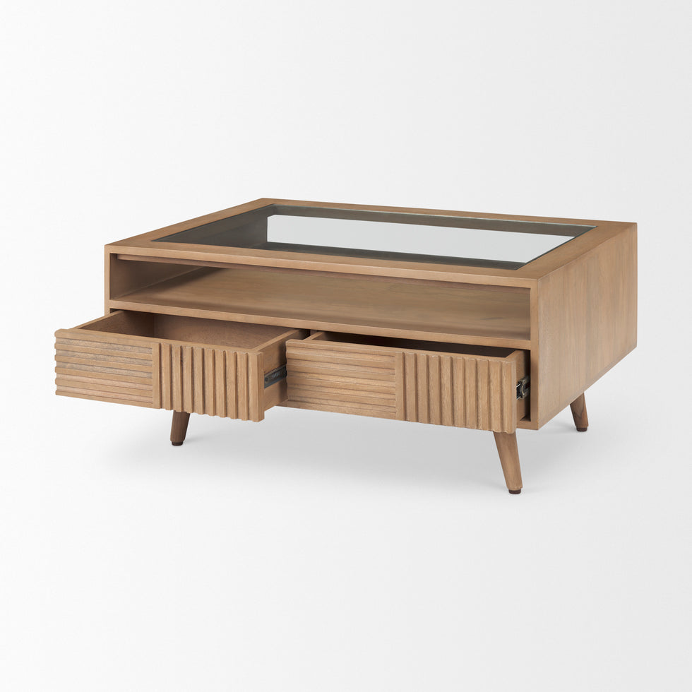 Mercana - Sable Coffee Table in Brown, Solid Wood