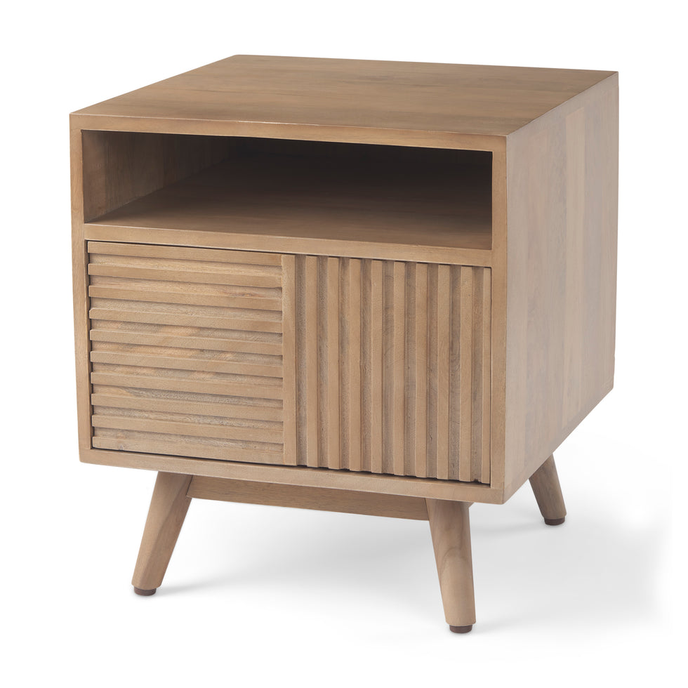 Mercana - Sable End Table in Brown, Solid Wood