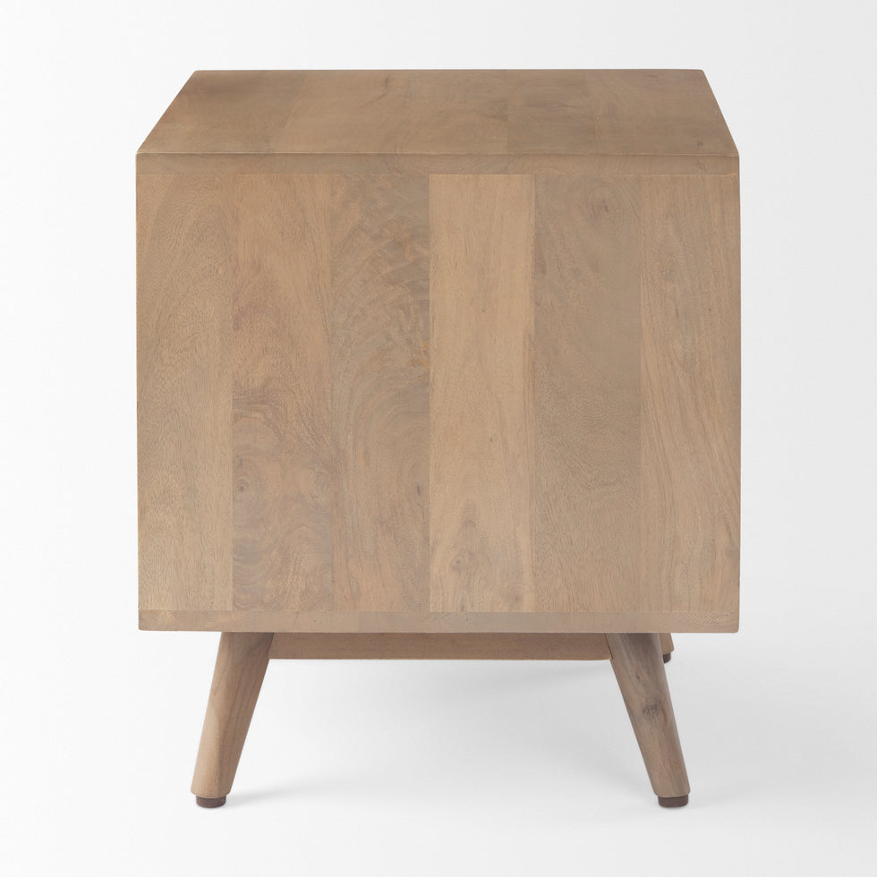 Mercana - Sable End Table in Brown, Solid Wood