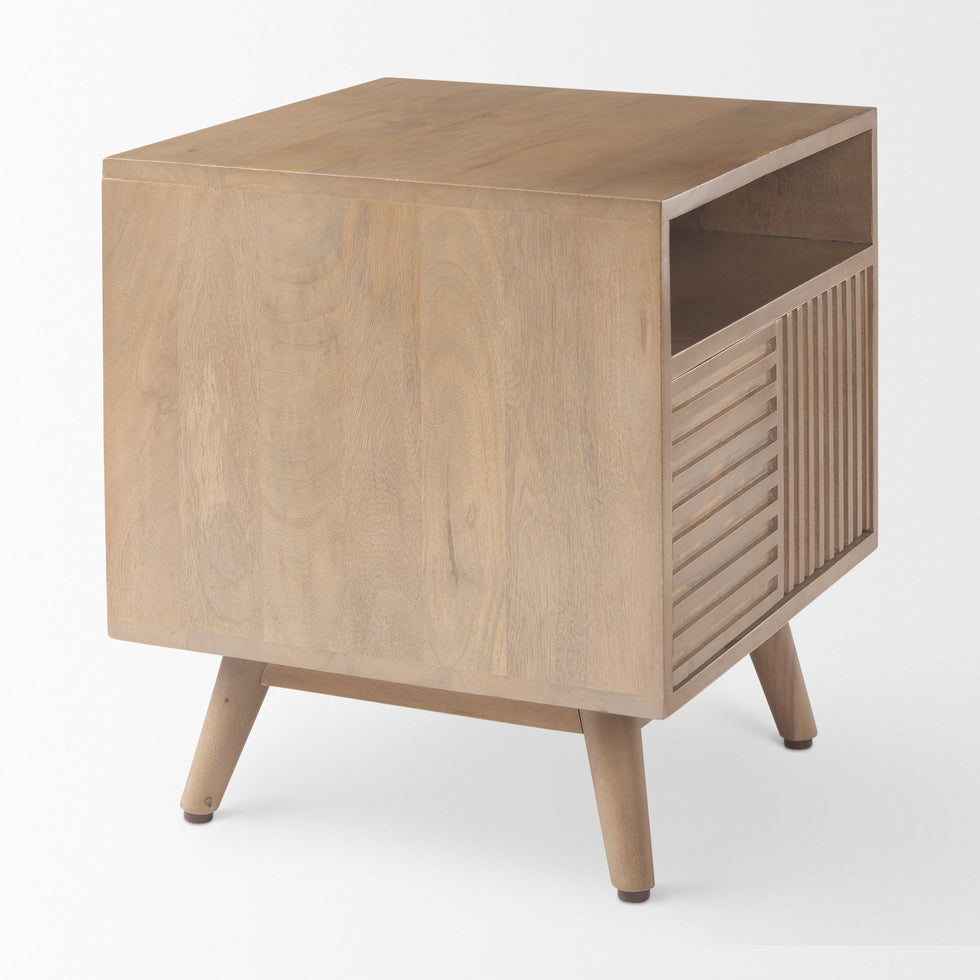 Mercana - Sable End Table in Brown, Solid Wood