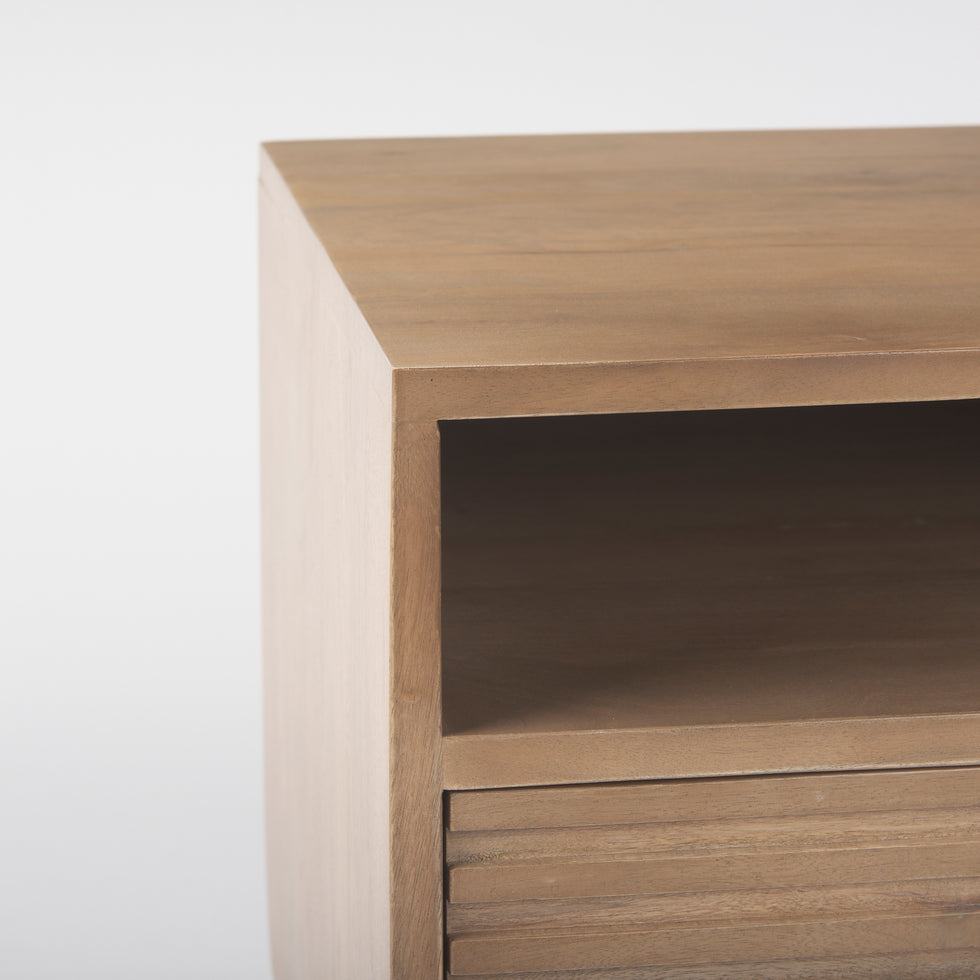 Mercana - Sable End Table in Brown, Solid Wood