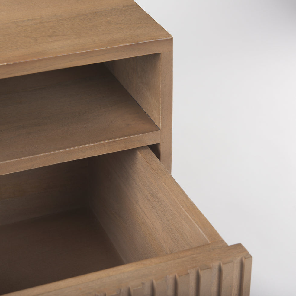 Mercana - Sable End Table in Brown, Solid Wood