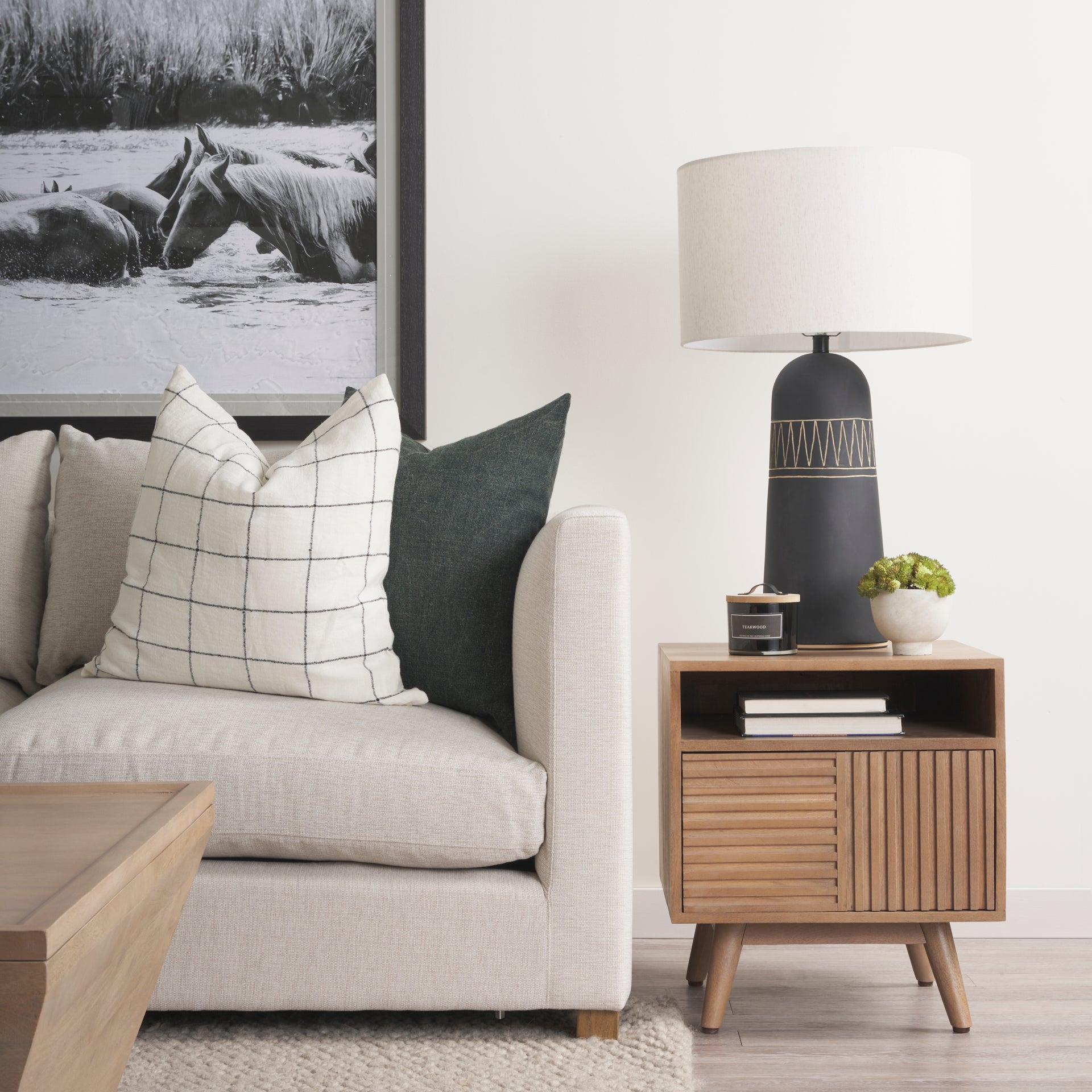 Mercana - Sable End Table in Brown, Solid Wood
