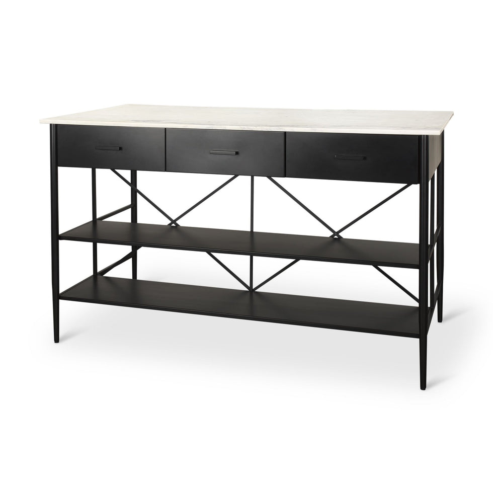 Mercana - Amika Kitchen Island in White
