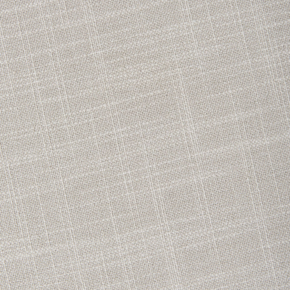 Mercana - Colburne Cream Fabric with Brown Wood Round Ottoman