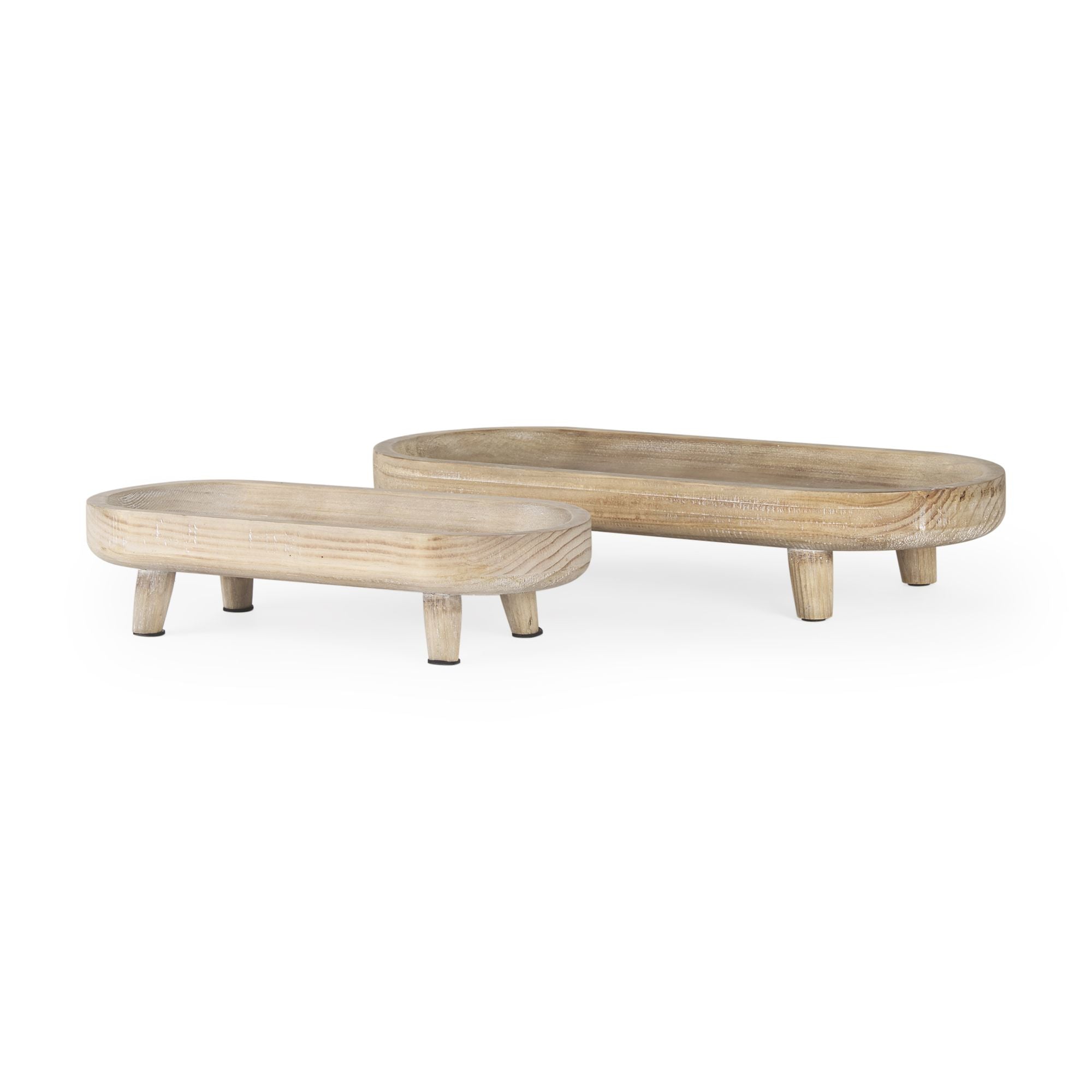 Mercana - Carver Wood Footed Trays (Set)