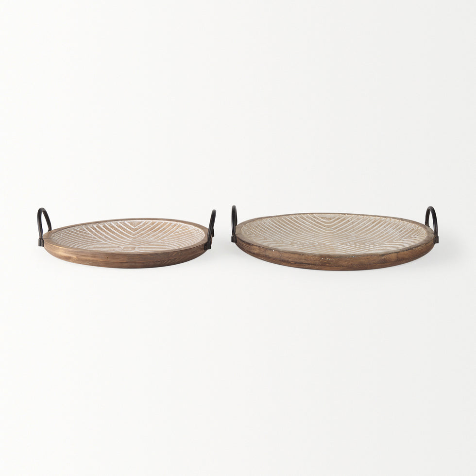 Mercana - Jamila Tray in Brown, Solid Wood