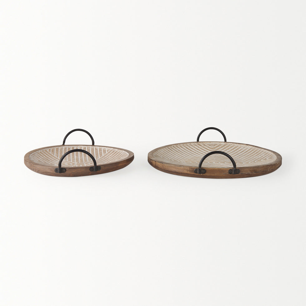 Mercana - Jamila Tray in Brown, Solid Wood