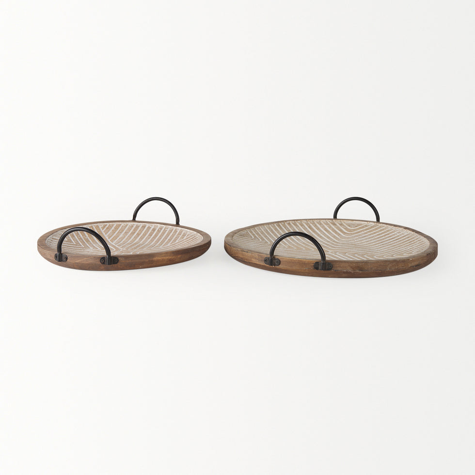 Mercana - Jamila Tray in Brown, Solid Wood