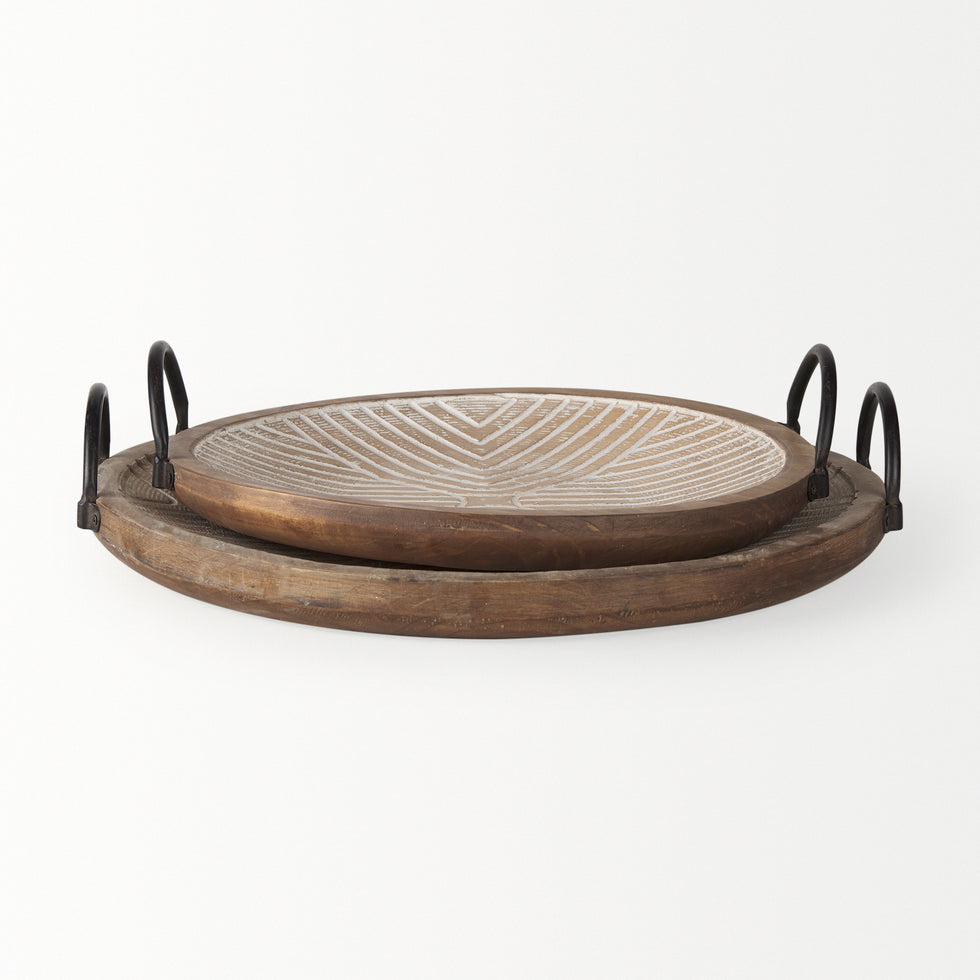 Mercana - Jamila Tray in Brown, Solid Wood