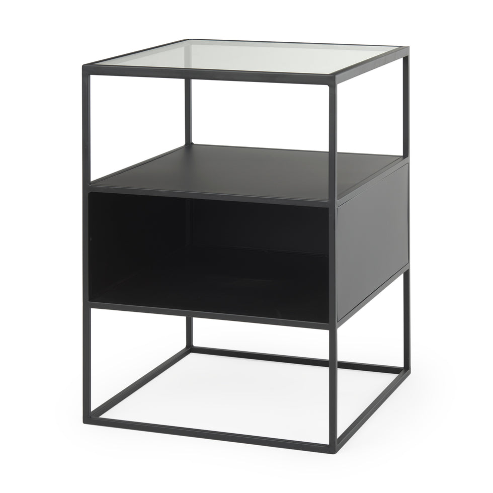 Mercana - Samson End Table in Black, Glass