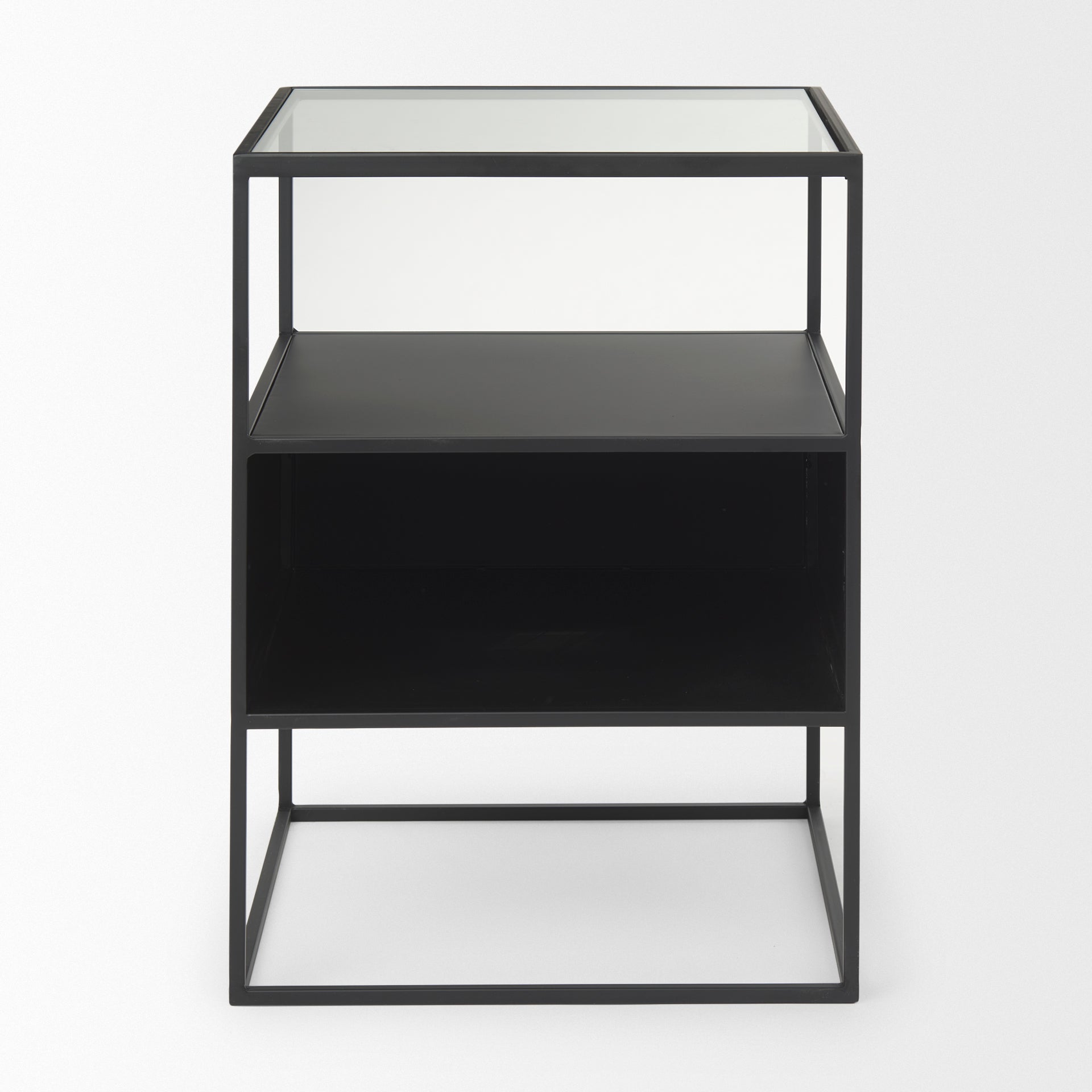 Mercana - Samson End Table in Black, Glass