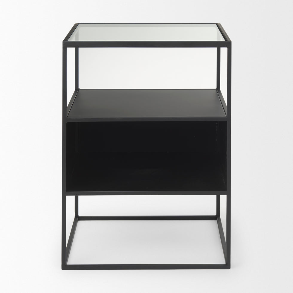Mercana - Samson End Table in Black, Glass