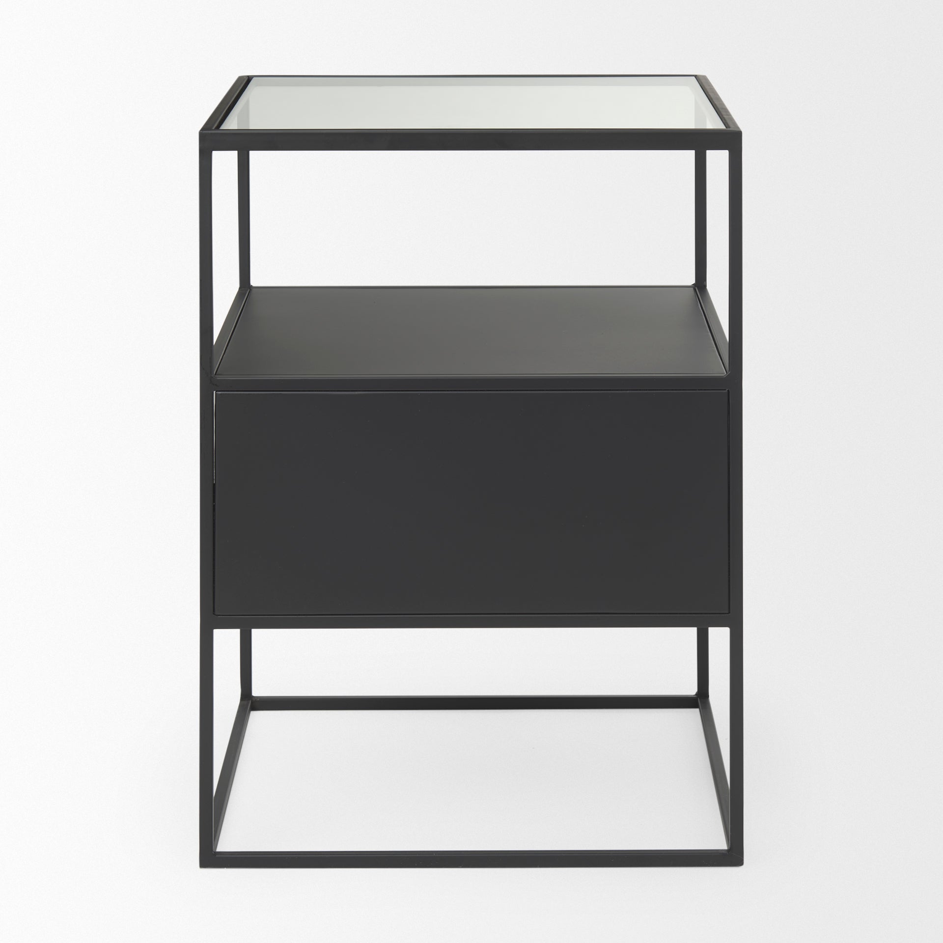 Mercana - Samson End Table in Black, Glass