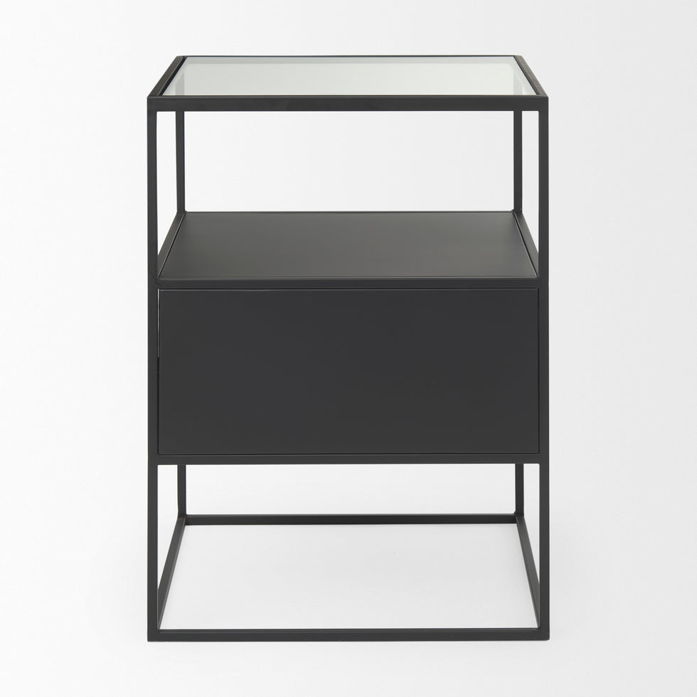 Mercana - Samson End Table in Black, Glass