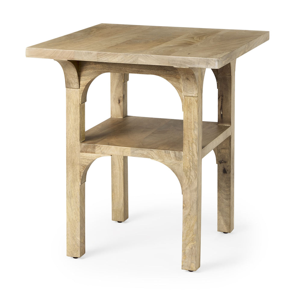Mercana - Candace Light Wood Bridge Accent Table