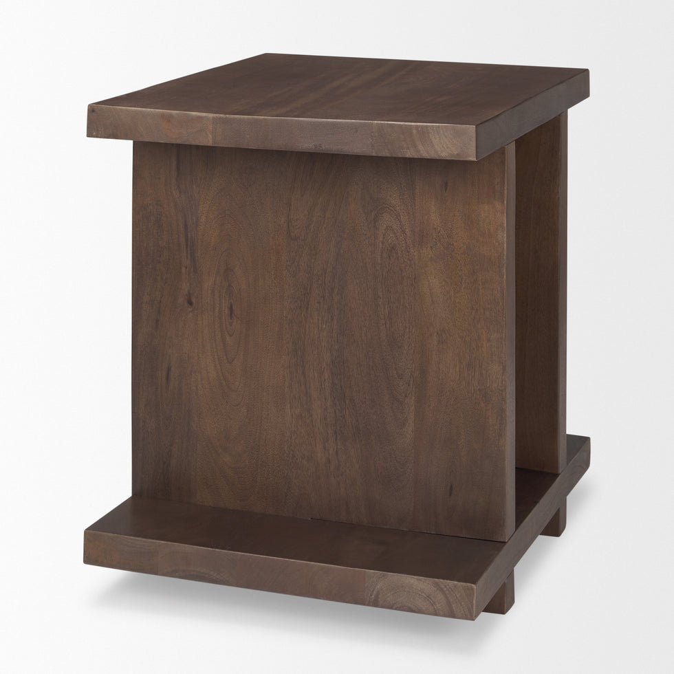 Mercana - Nohr Accent Table in Brown, Solid Wood