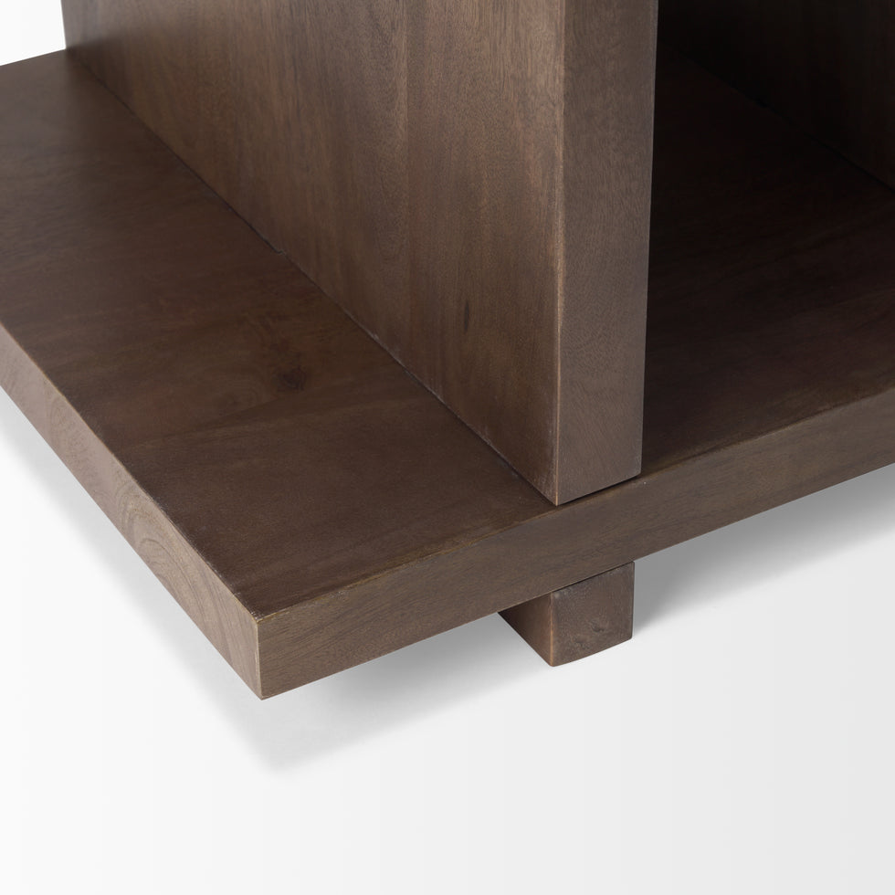 Mercana - Nohr Accent Table in Brown, Solid Wood