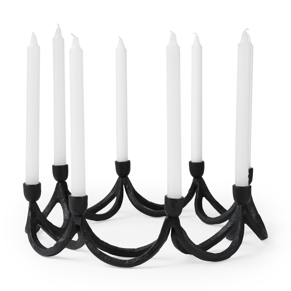 Mercana - Seraph Candle Holder in Black, Metal