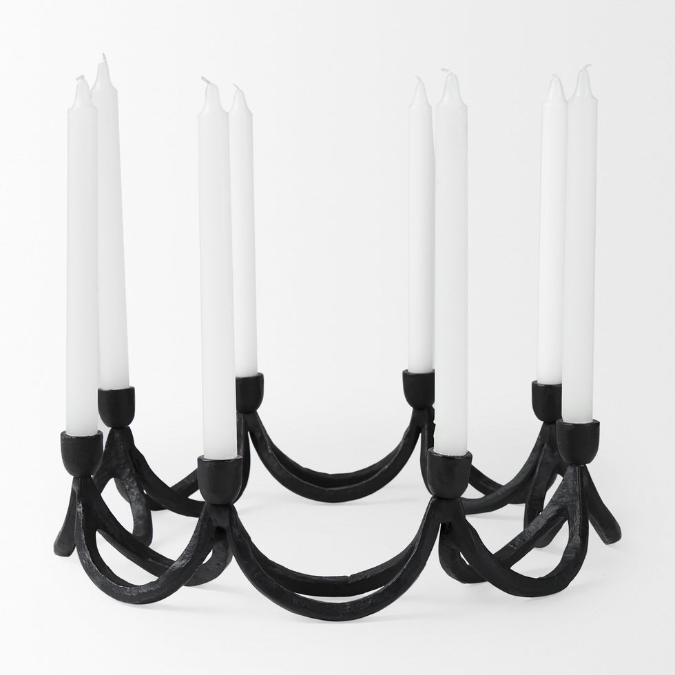 Mercana - Seraph Candle Holder in Black, Metal