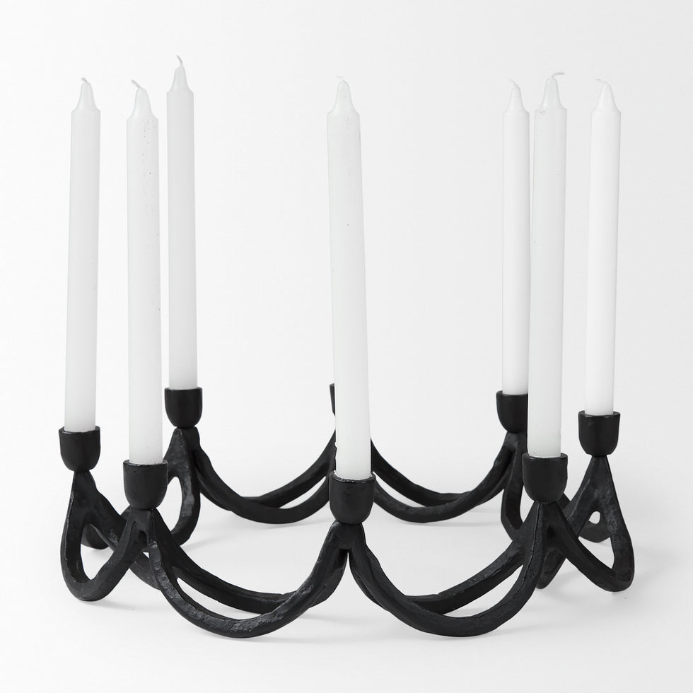 Mercana - Seraph Candle Holder in Black, Metal
