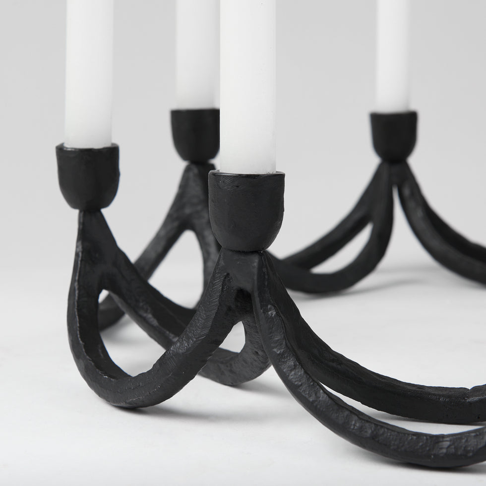 Mercana - Seraph Candle Holder in Black, Metal