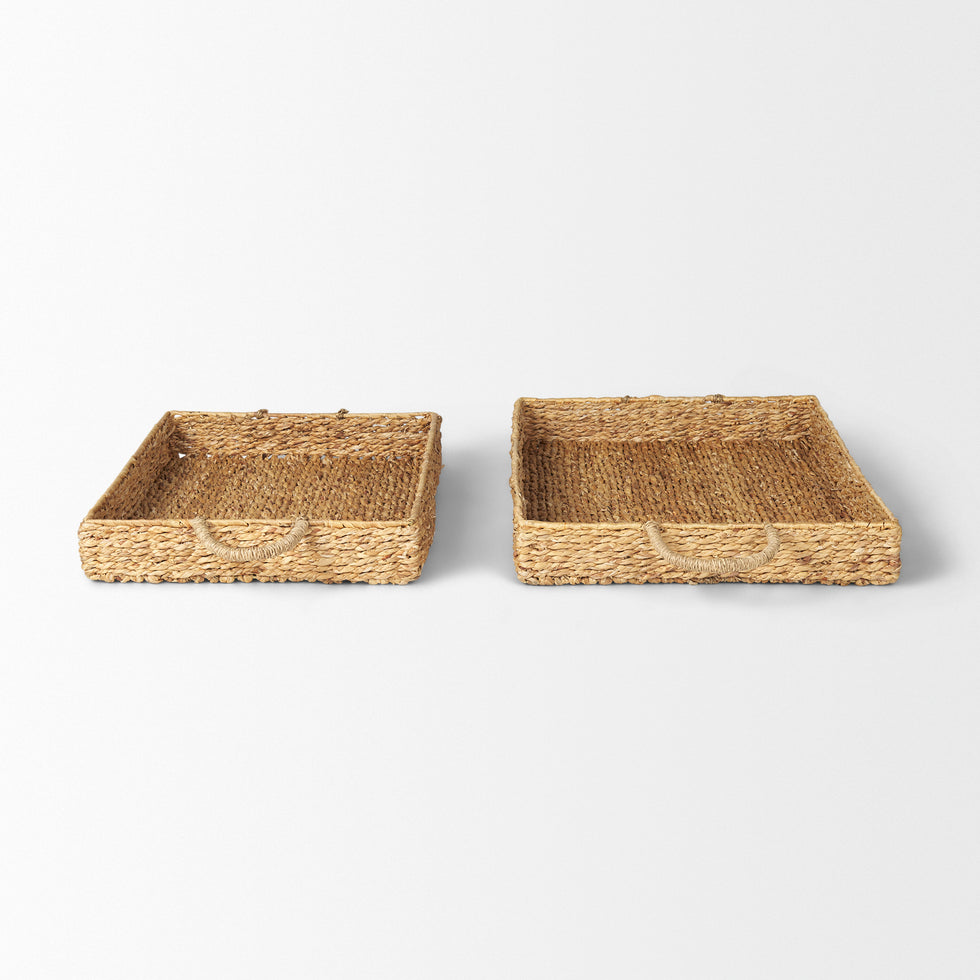 Mercana - Hona Trays in Brown, Water Hyacinth