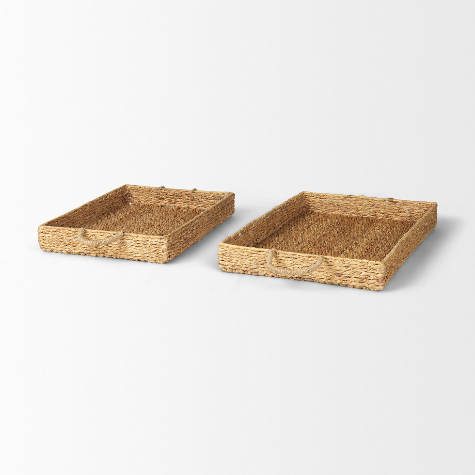Mercana - Hona Trays in Brown, Water Hyacinth