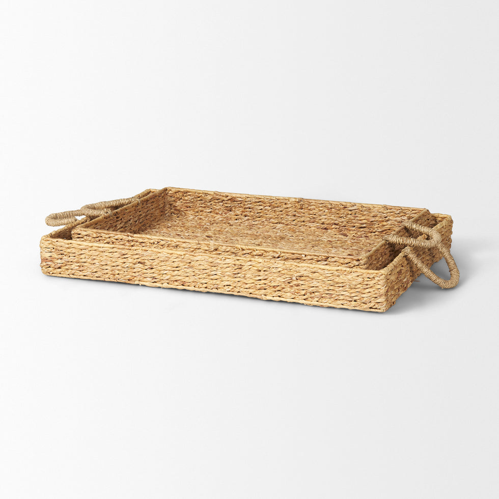 Mercana - Hona Trays in Brown, Water Hyacinth
