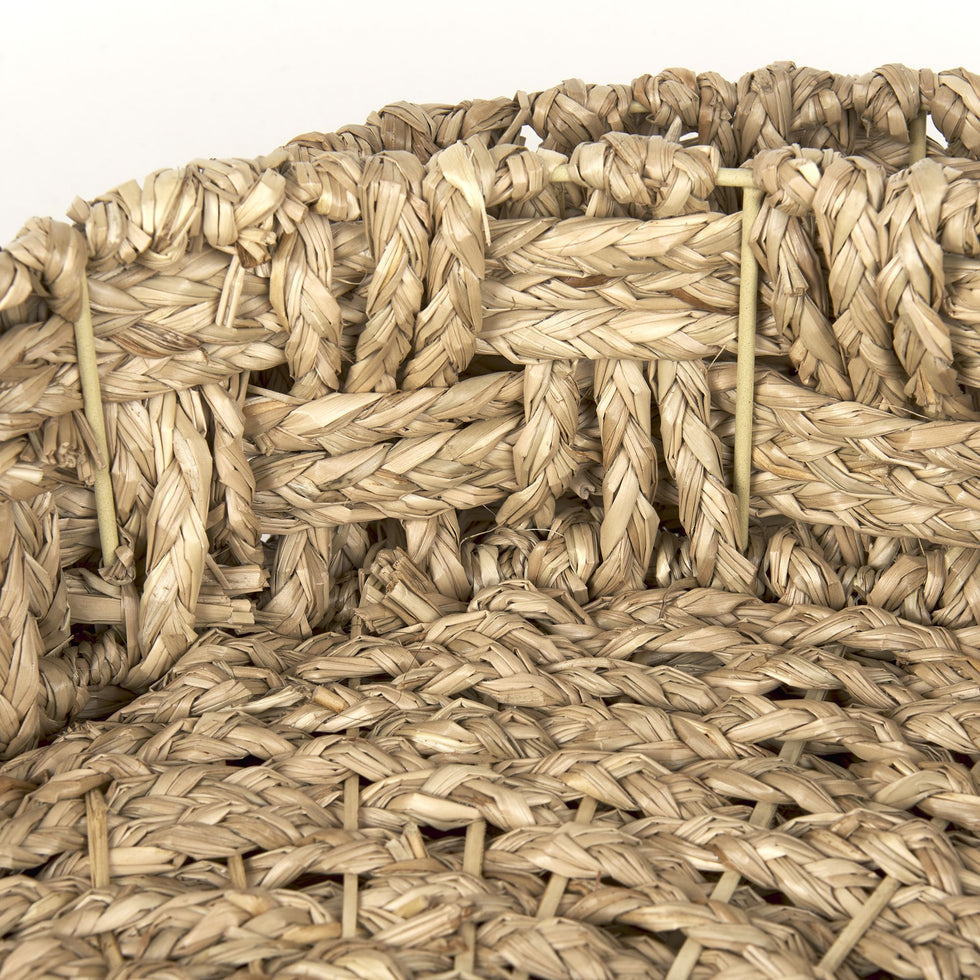 Mercana - Haini Large Basketweave Seagrass Trays with Loop Handles (Set of 2)