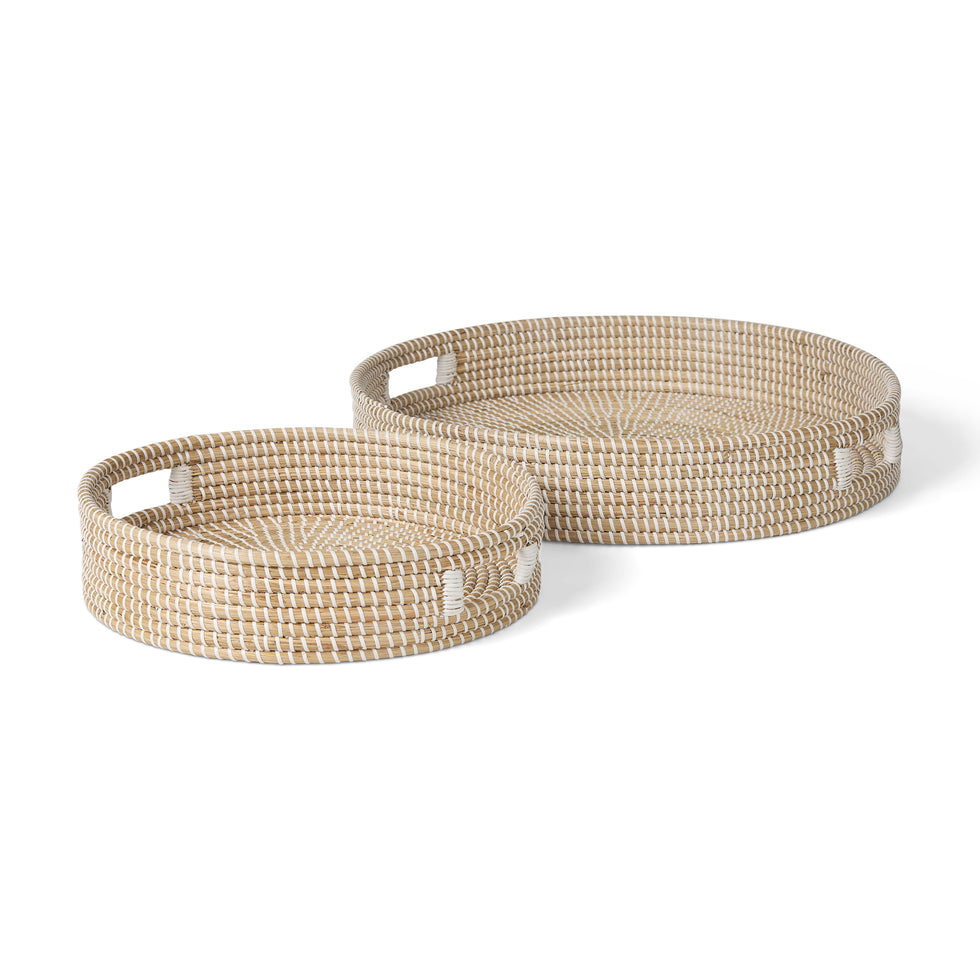 Mercana - Kalama Trays in Brown/White, Seagrass