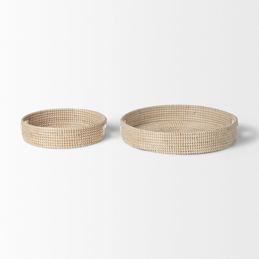 Mercana - Kalama Trays in Brown/White, Seagrass