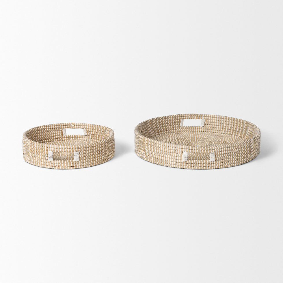 Mercana - Kalama Trays in Brown/White, Seagrass