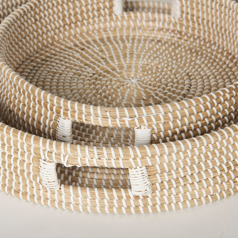 Mercana - Kalama Trays in Brown/White, Seagrass