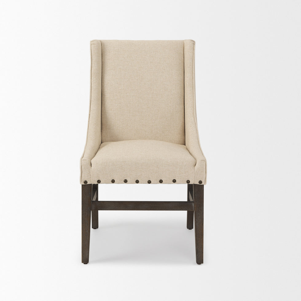 Mercana - Kensington Dining Chair in Brown/Cream, Solid Wood