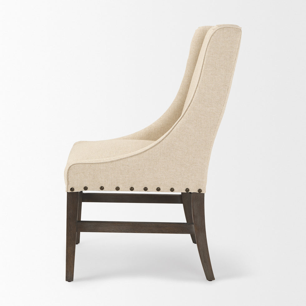 Mercana - Kensington Dining Chair in Brown/Cream, Solid Wood