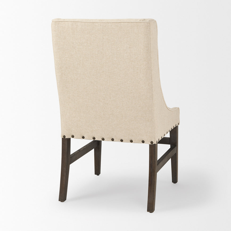 Mercana - Kensington Dining Chair in Brown/Cream, Solid Wood