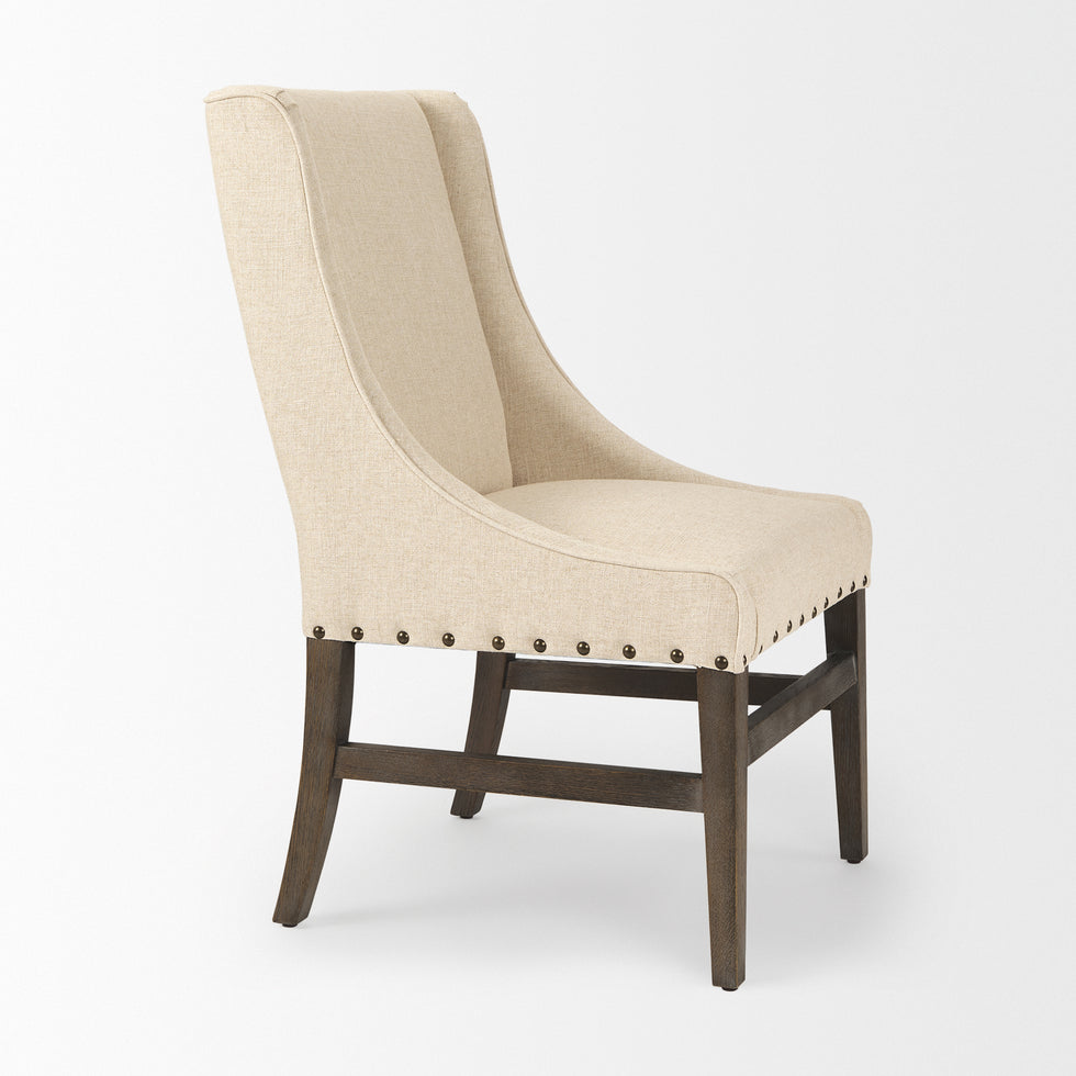 Mercana - Kensington Dining Chair in Brown/Cream, Solid Wood