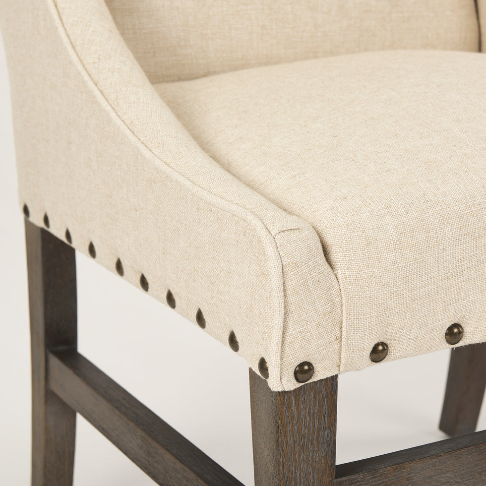 Mercana - Kensington Dining Chair in Brown/Cream, Solid Wood