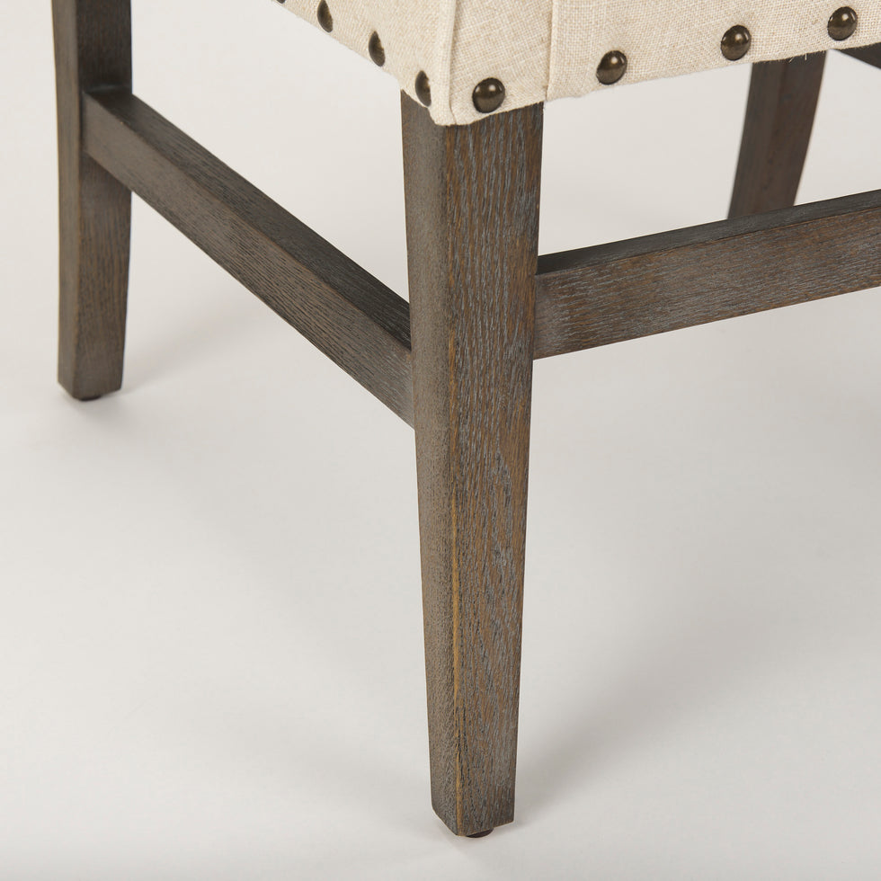 Mercana - Kensington Dining Chair in Brown/Cream, Solid Wood