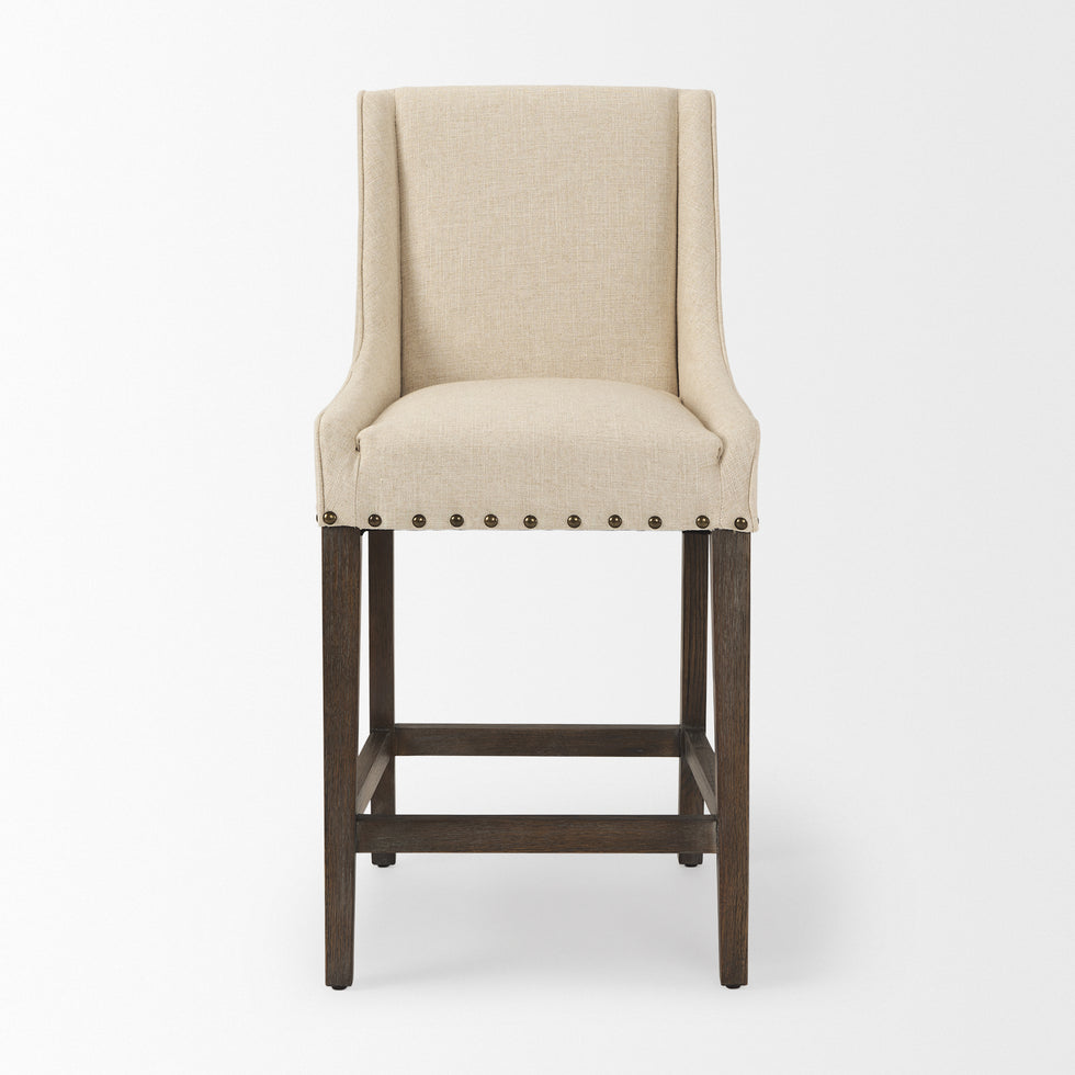 Mercana - Kensington Upholstered Seat Bar/Counter Stool in Cream, Wood
