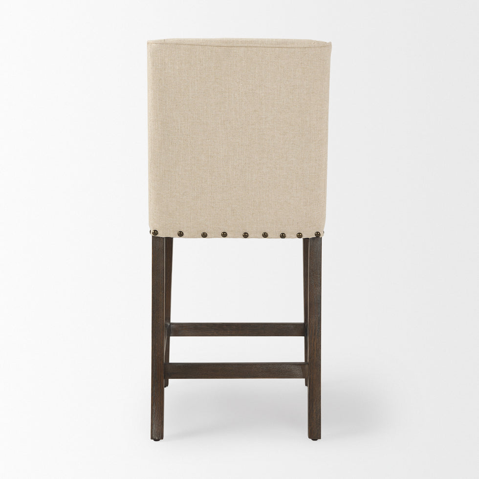Mercana - Kensington Upholstered Seat Bar/Counter Stool in Cream, Wood