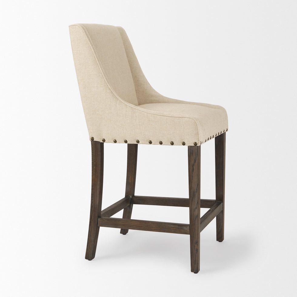 Mercana - Kensington Upholstered Seat Bar/Counter Stool in Cream, Wood