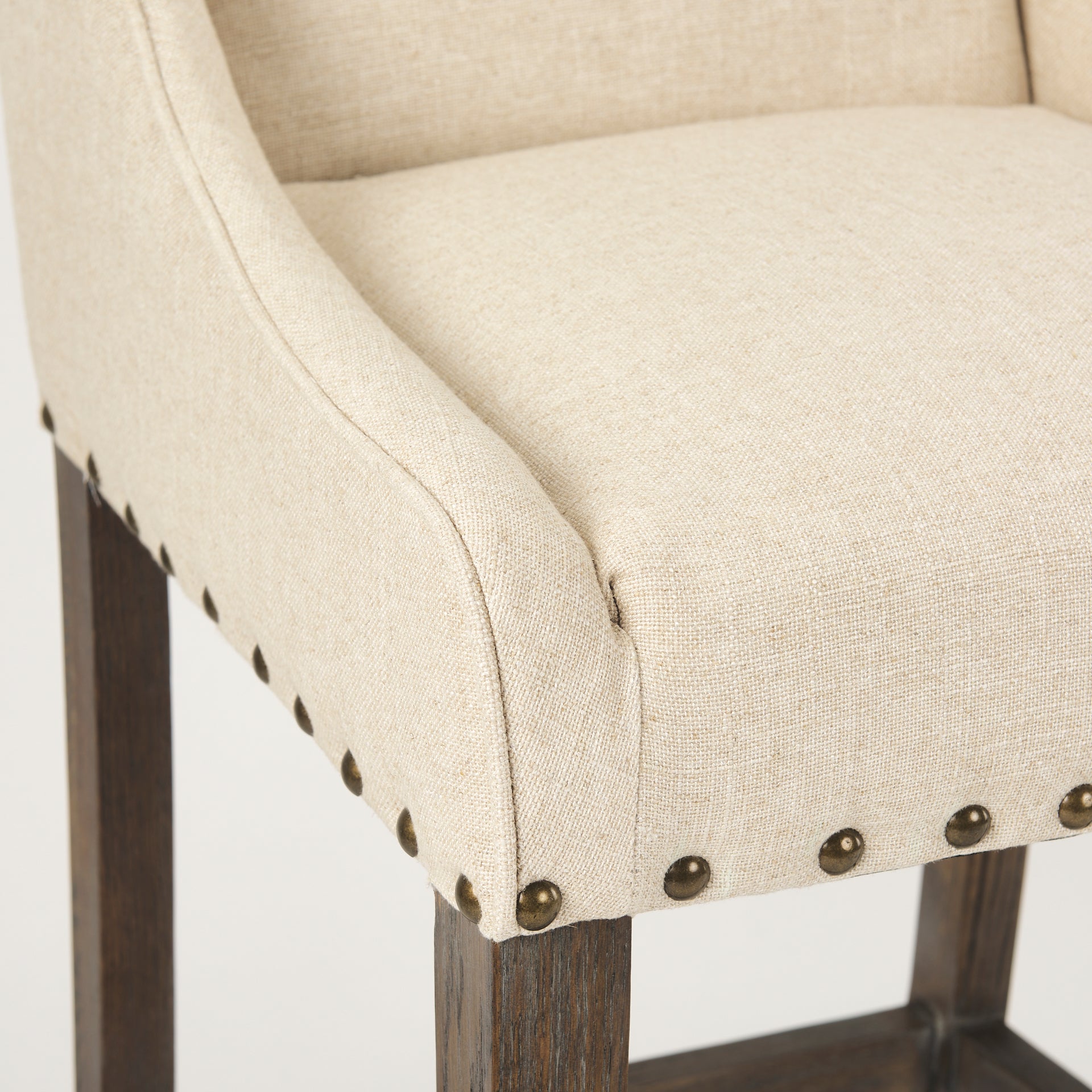 Mercana - Kensington Upholstered Seat Bar/Counter Stool in Cream, Wood