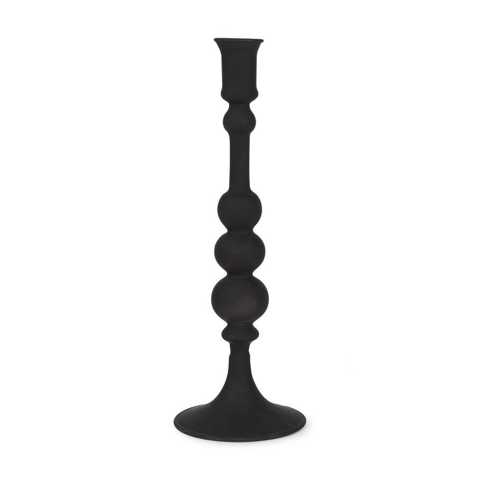 Mercana - Haute Matte Black Blown Glass Candlestick